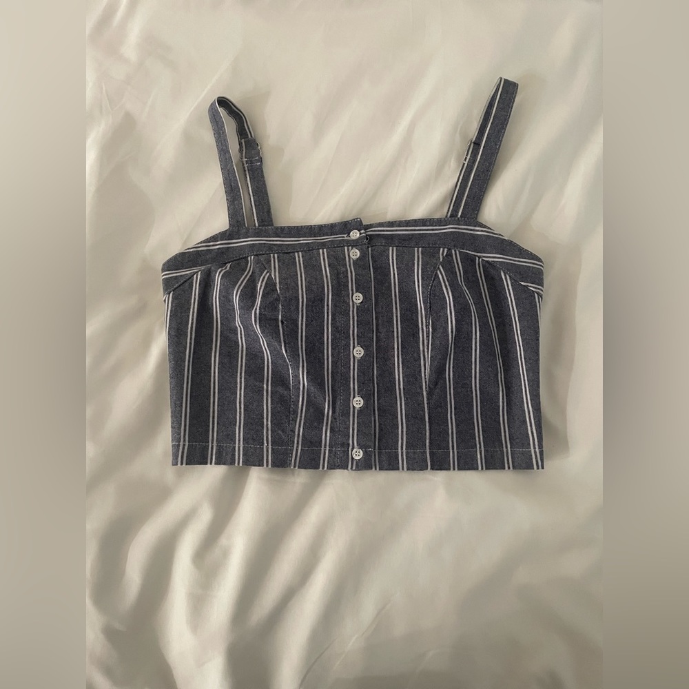 Brandy Melville Astrid Tank Navy & White Stripes